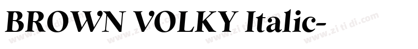 BROWN VOLKY Italic字体转换
